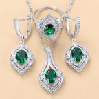Diamond Treatment Mixed Gem Water Wave Chain Jewelry Set The Max Mall