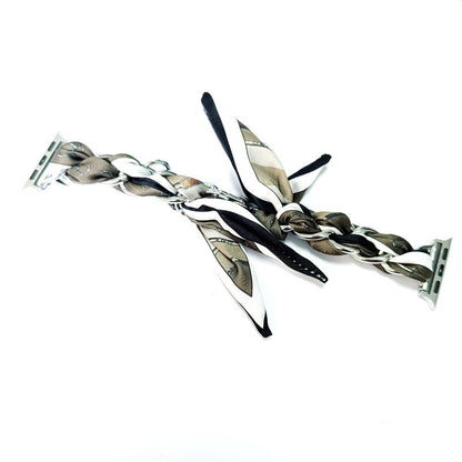 Silk Scarf Metal Watch Strap