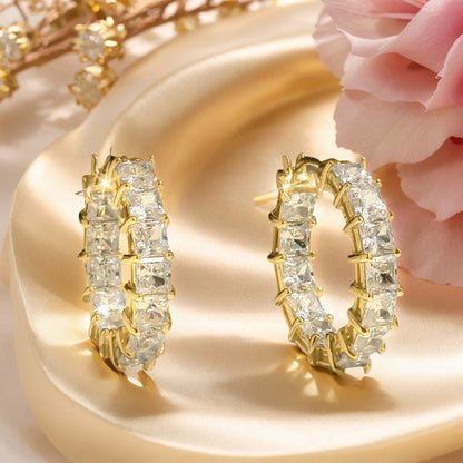 Natural Copper Zircon Circle Earrings