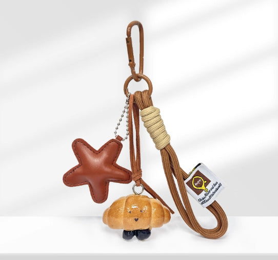 Cartoon Bread Pattern Handbag Pendant