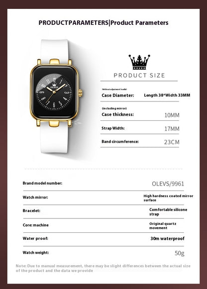 Rectangle Stainless Steel Watch
